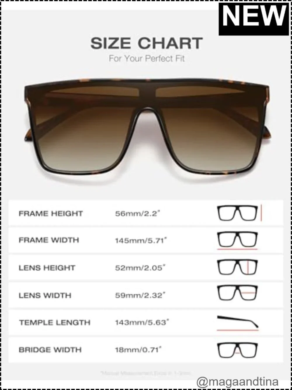 Oversized Square Sunglasses Retro Flat Top Shield UV Protection Women Men